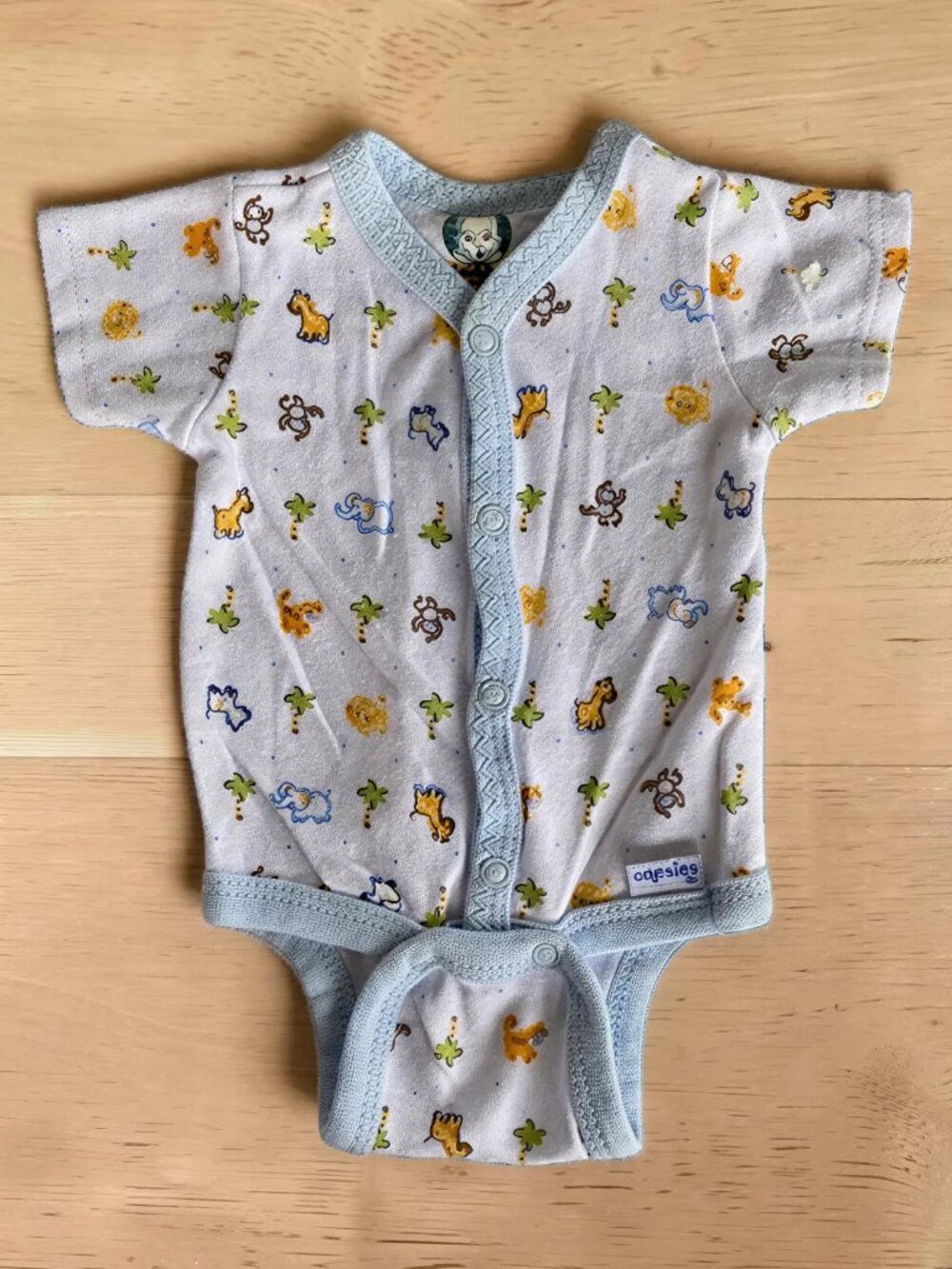 6/$12 💥♻ Gerber Animal Pattern One Piece Bodysuit Onesie | Size Preemie | 0467